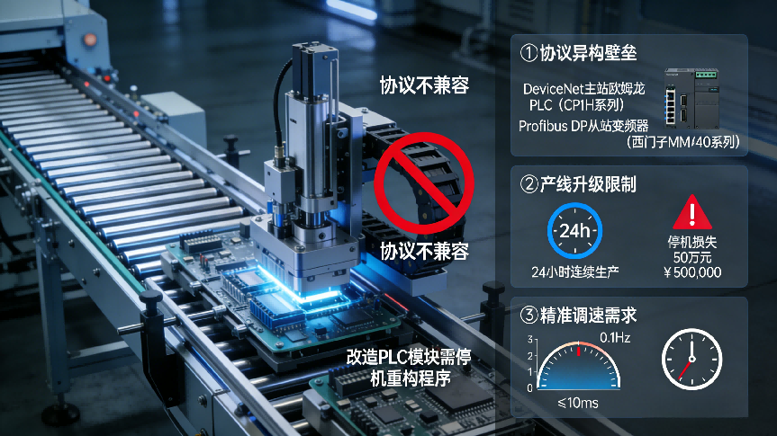 Profibus DP转DeviceNet协议转换网关：变频器与欧姆龙PLC的无缝互联案例(图2)