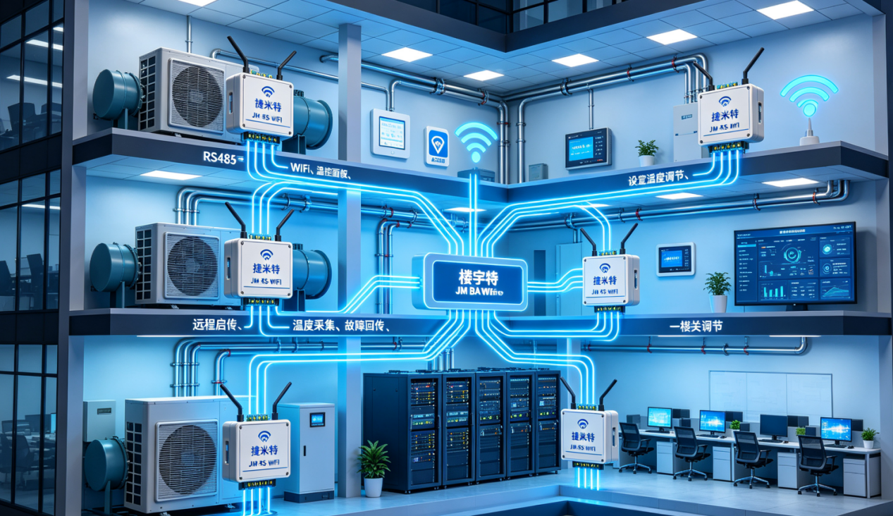 捷米特JM-RS-WIFI数传模块楼宇BA空调、温控机组无线采集应用案例(图6)