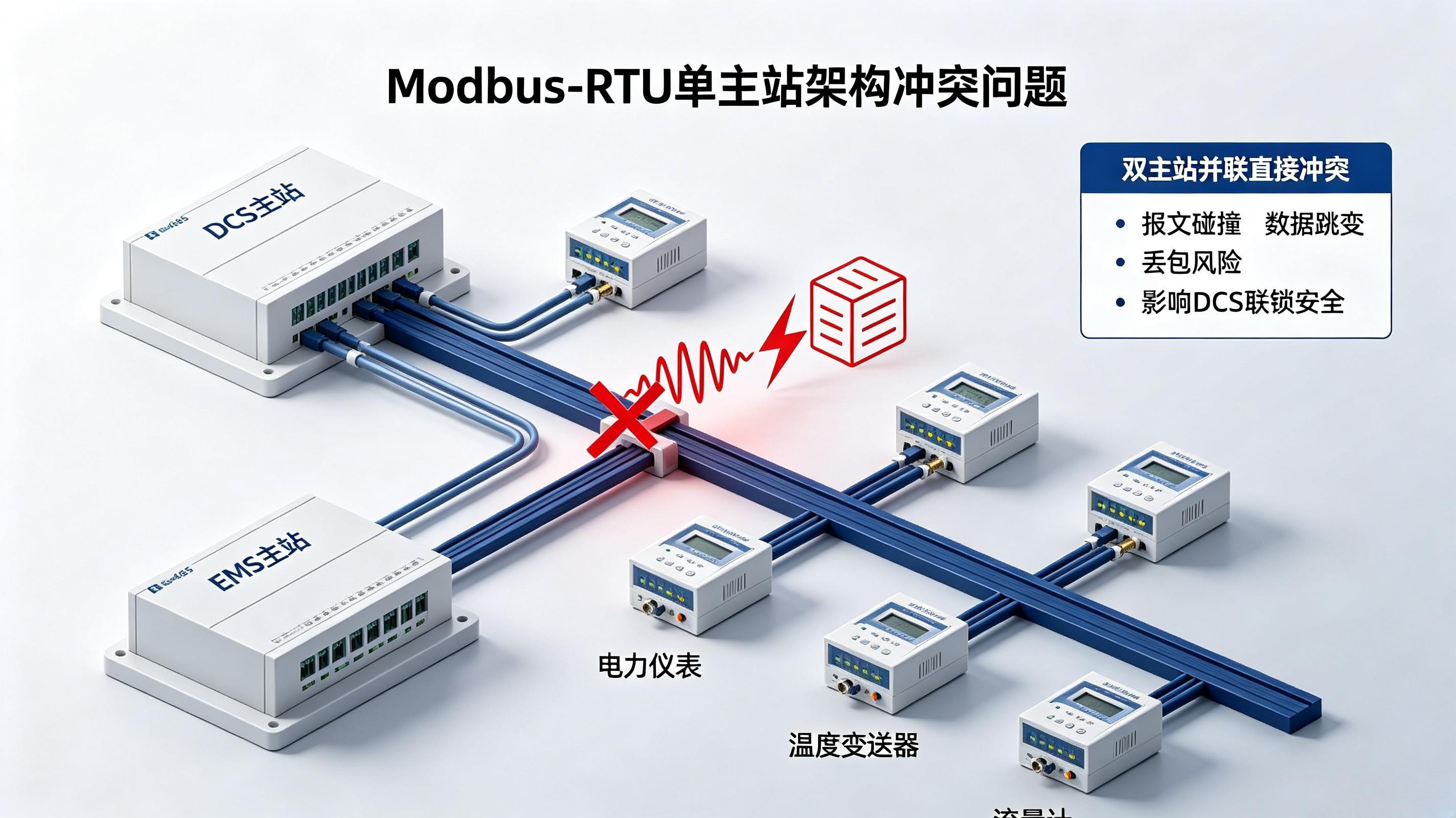 多主多从Modbus智能网关实现化工DCS与EMS双主站并发采集应用案例(图2)